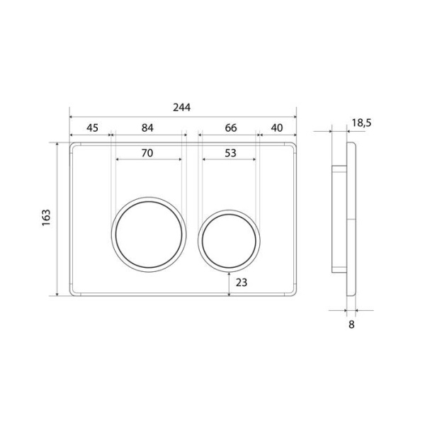 Клавиша смыва IDDIS Unifix универсальная матовый хром 050 (UNI50M0i77)